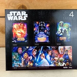 Star Wars Multi-Poster Puzzle Set in Black with Vibrant Artwork